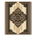 Earthy Geometric Center Diamond Rug