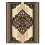 Earthy Geometric Center Diamond Rug