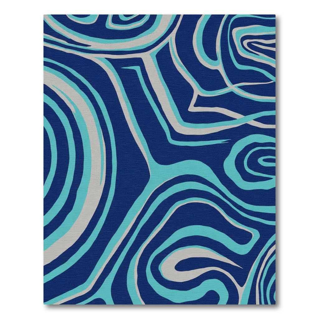 Deep Blue Aqua Swirl Abstracts Rug