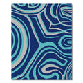 Deep Blue Aqua Swirl Abstracts Rug