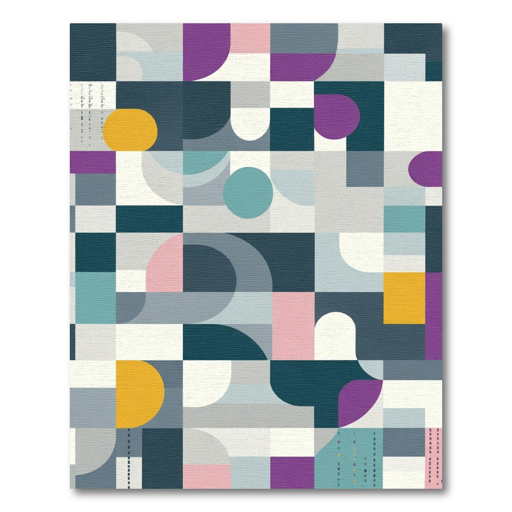 Mid Century Geometric Circles Arcs Rug