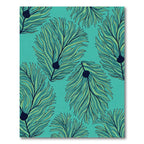 Teal Feathered Fern Organic Flow Rug