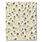 Golden Blue Feathered Branch Array Rug