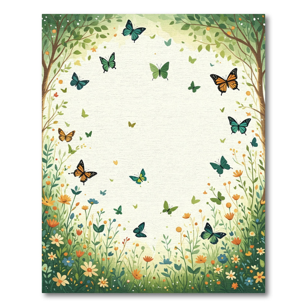 Whimsical Butterfly Meadow Garden Rug