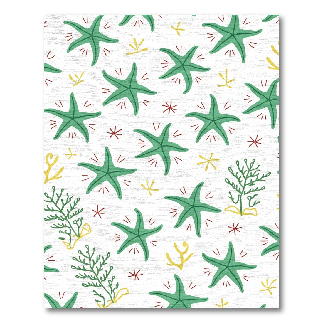 Green Starfish Seaweed Array Rug