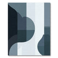 Deep Blue Geometric Flow Rug