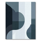 Deep Blue Geometric Flow Rug