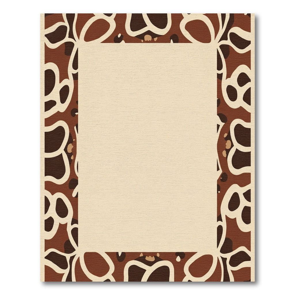 Earthy Brown Animal Print Border Rug