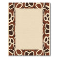 Earthy Brown Animal Print Border Rug