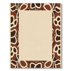 Earthy Brown Animal Print Border Rug