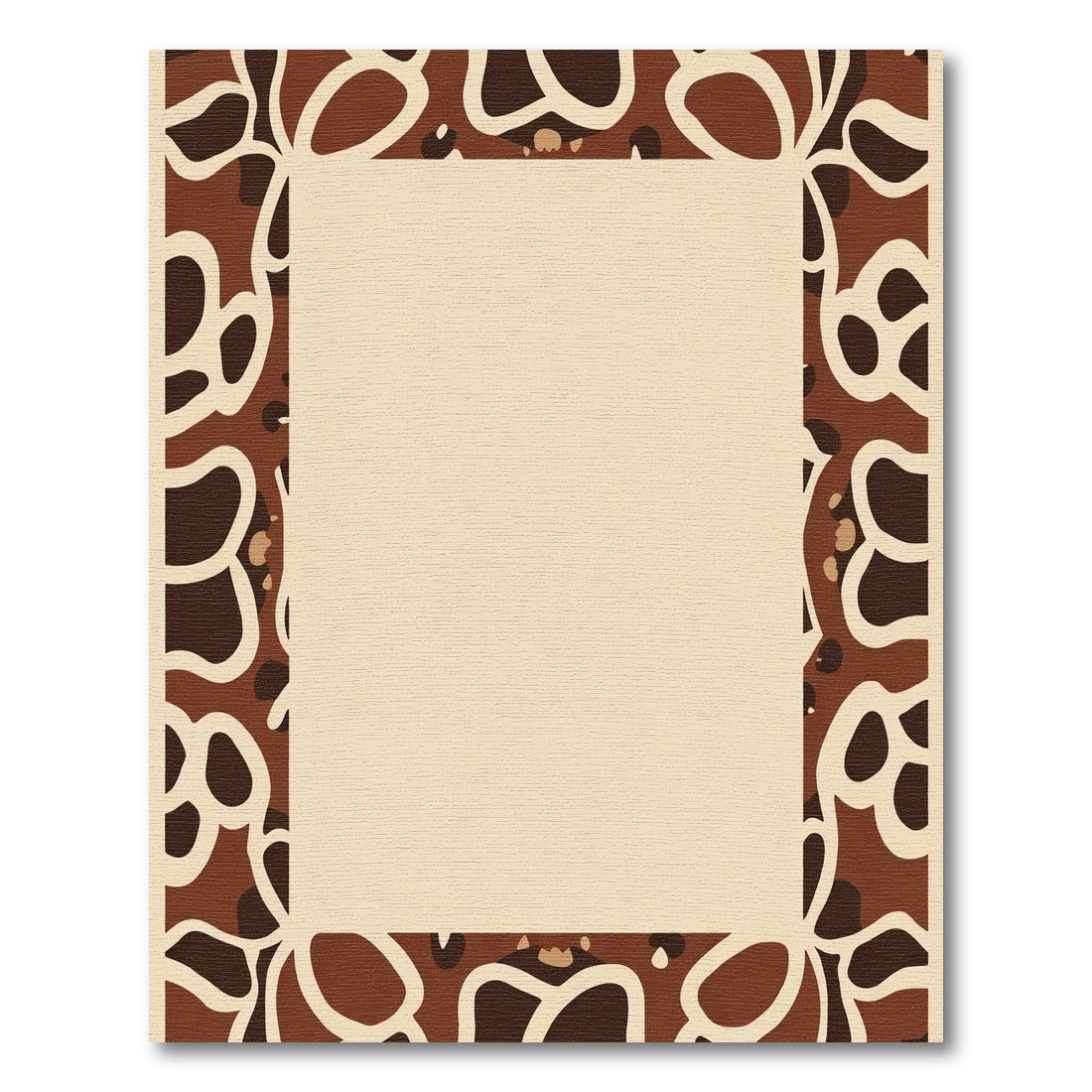 Earthy Brown Animal Print Border Rug