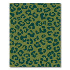 Olive Forest Green Leopard Spots Rug