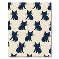 Navy Sitting Cats Repeating Motif Rug