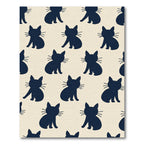 Navy Sitting Cats Repeating Motif Rug