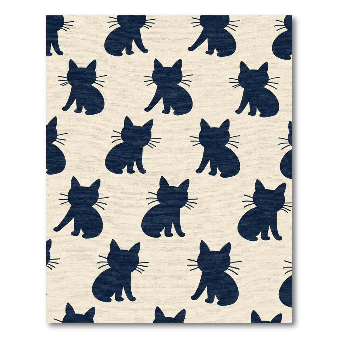 Navy Sitting Cats Repeating Motif Rug