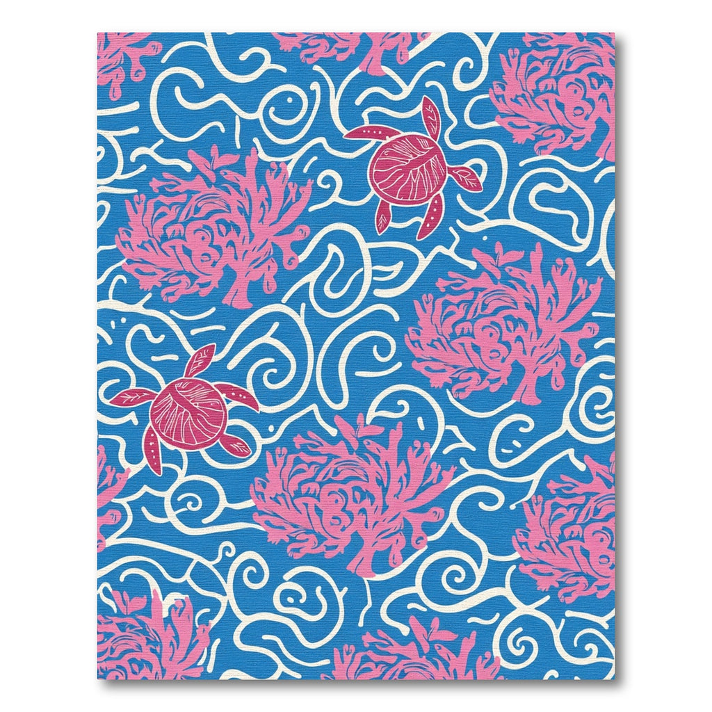 Pink Coral Turtle Ocean Swirl Rug
