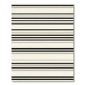Minimalist Cream Black Striped Rug