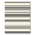 Minimalist Cream Black Striped Rug