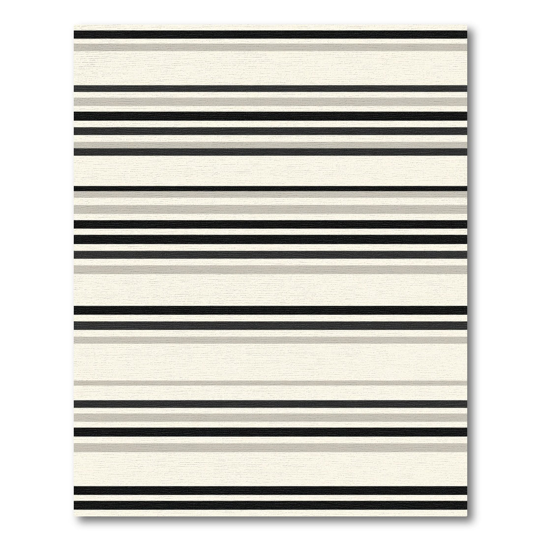 Minimalist Cream Black Striped Rug