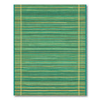 Teal Gold Striped Border Rug