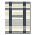 Navy Cream Gray Stripe Rug