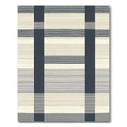 Navy Cream Gray Stripe Rug