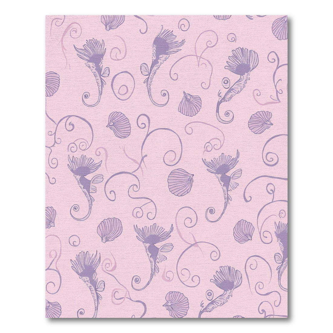Lilac Seahorse Shell Swirls Rug