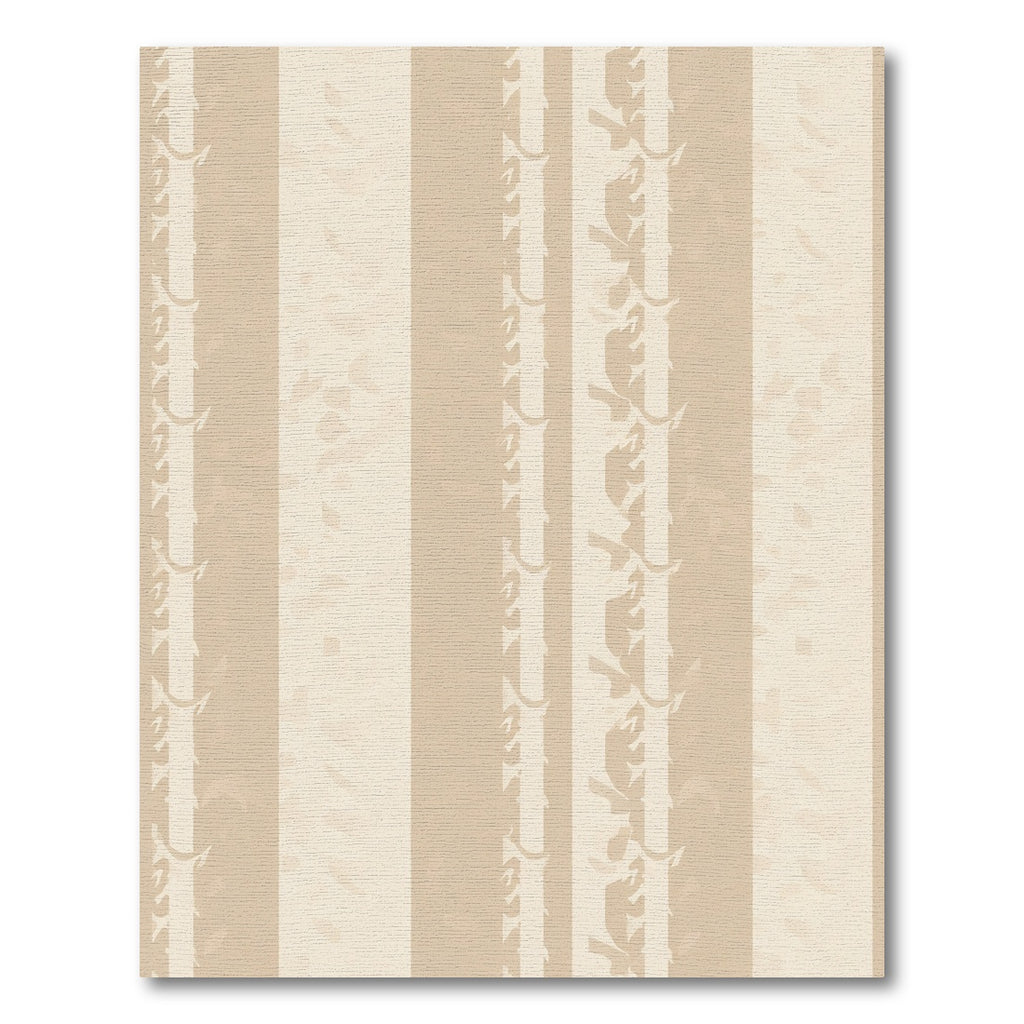 Earthy Tan Vertical Branch Stripes Rug
