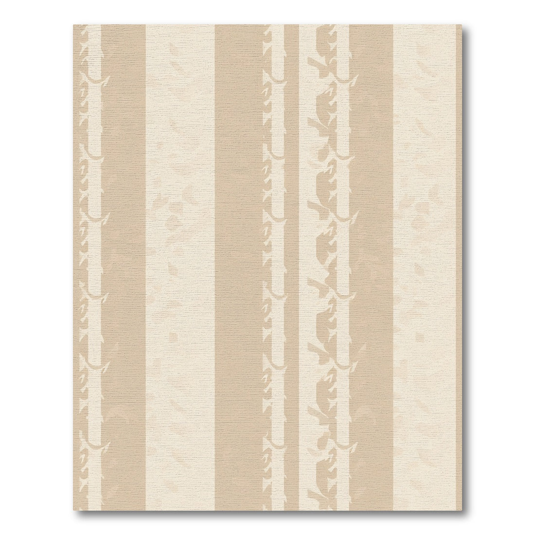 Earthy Tan Vertical Branch Stripes Rug