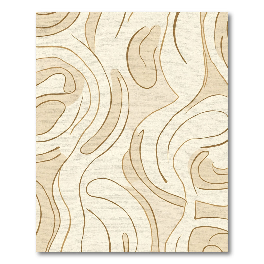 Creamy Beige Organic Contour Swirls Rug