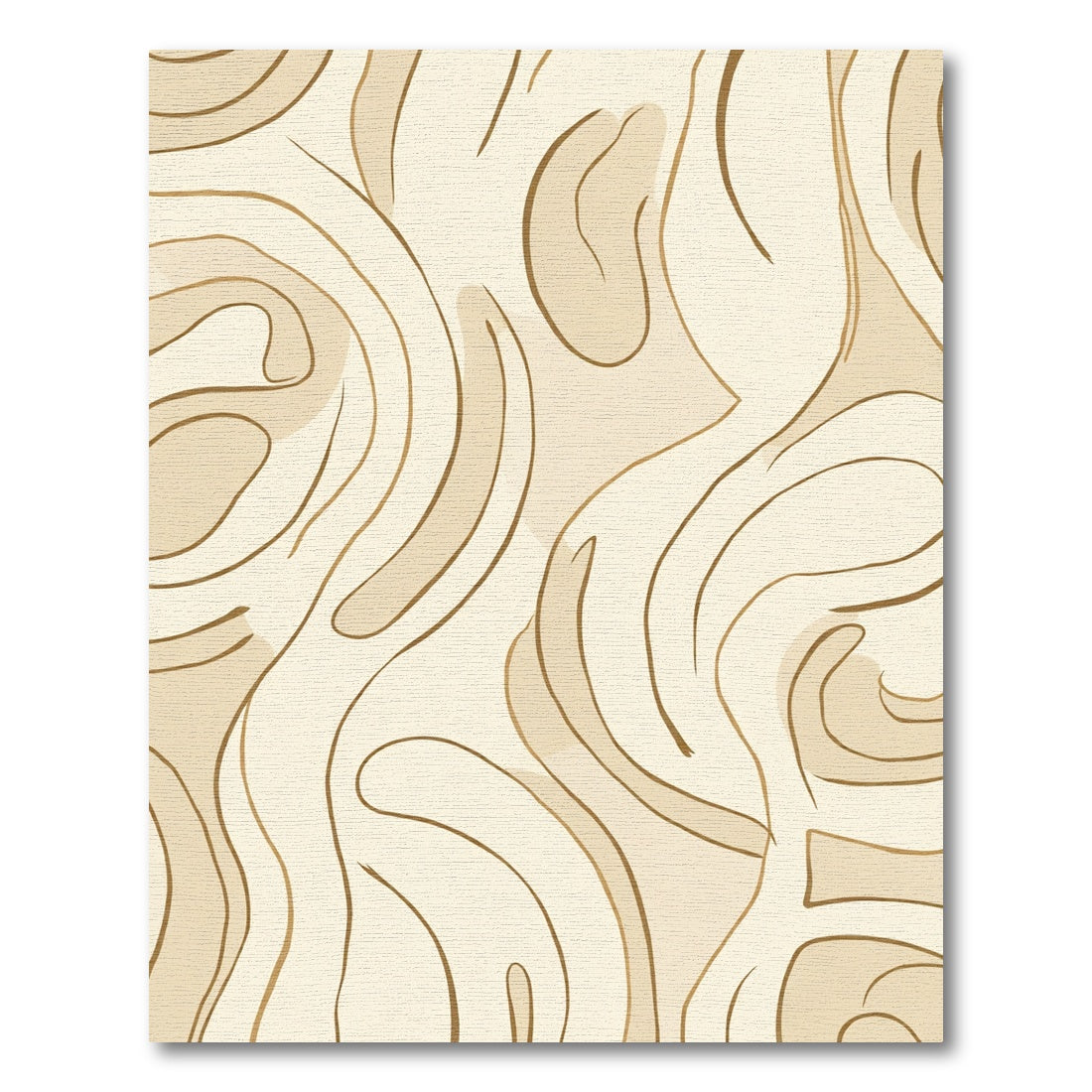 Creamy Beige Organic Contour Swirls Rug