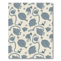 Rustic Blue Floral Vine Swirls Rug