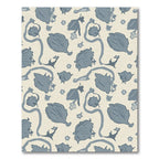 Rustic Blue Floral Vine Swirls Rug
