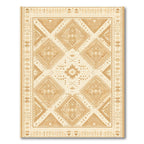 Golden Tribal Diamond Geometric Rug
