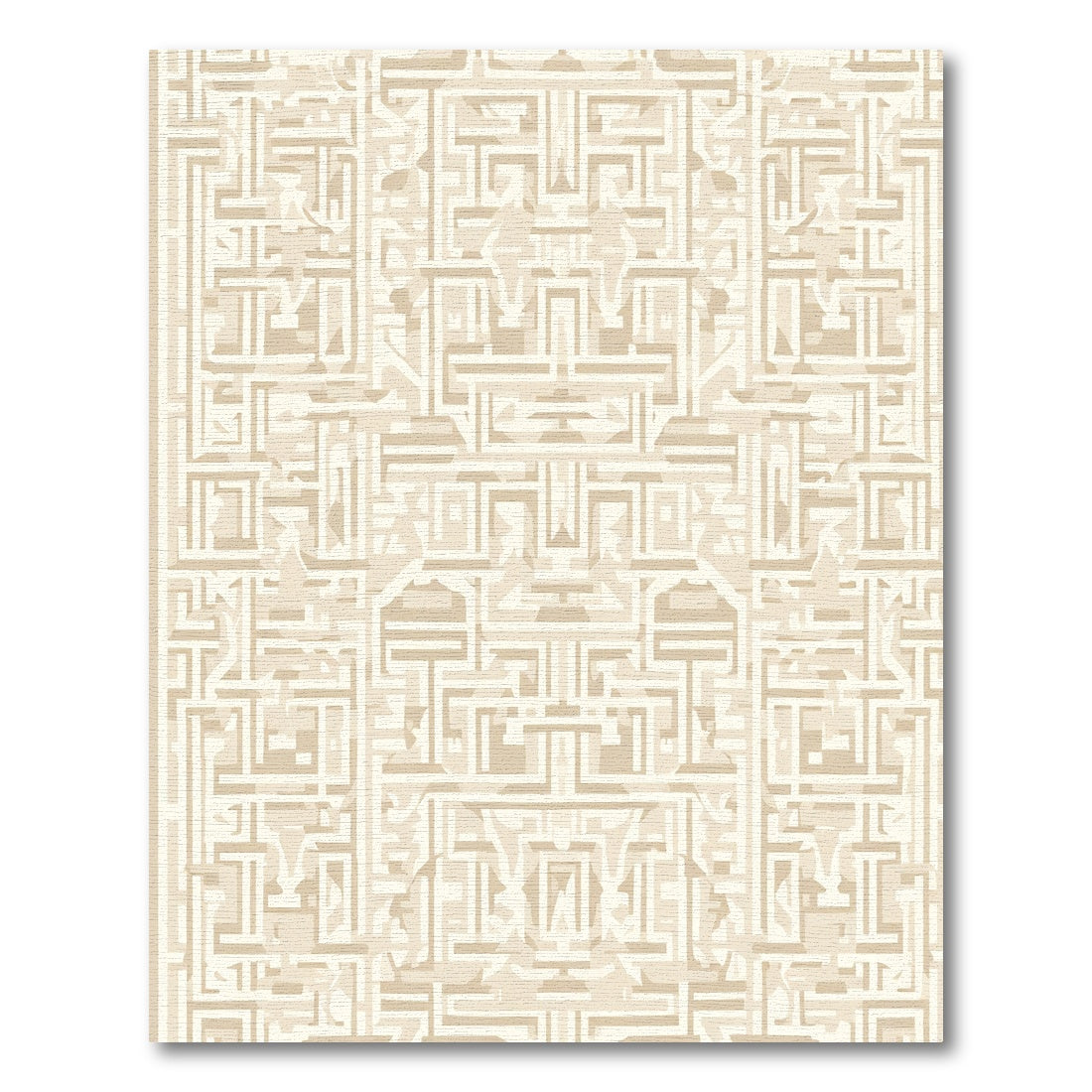 Geometric Maze Beige Abstract Rug