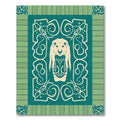 Teal Cream Leo Crested Arabesque Rug