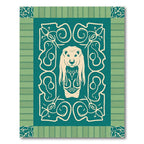 Teal Cream Leo Crested Arabesque Rug