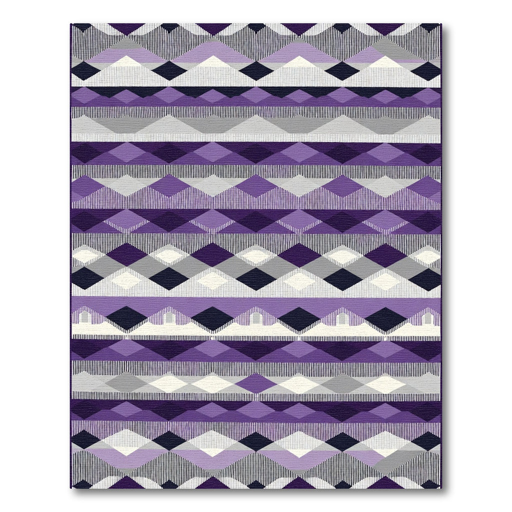 Purple Geometric Stripe Diamond Rug