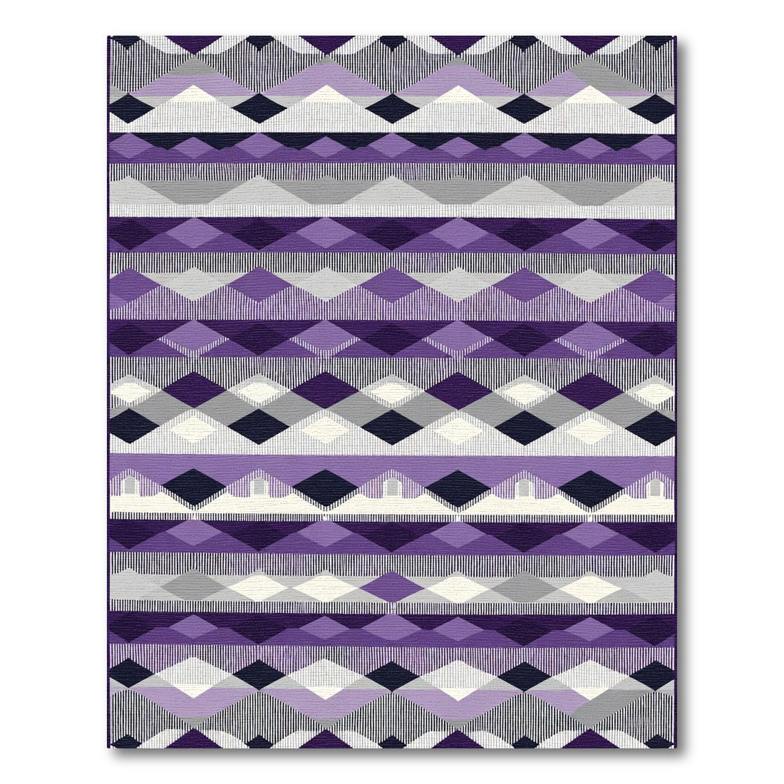 Purple Geometric Stripe Diamond Rug