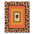 Bold Leopard Print Geometric Squares Rug