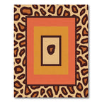 Bold Leopard Print Geometric Squares Rug
