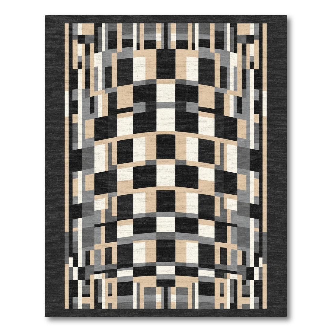 Geometric Checkerboard Illusion Rectangles Rug