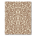 Delicate Brown Floral Scroll Arrangement Rug