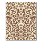 Delicate Brown Floral Scroll Arrangement Rug