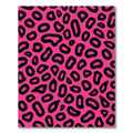 Hot Pink Black Leopard Spots Rug