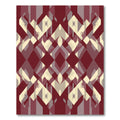 Deep Red Geometric Diamond Overlay Rug