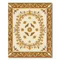 Earthy Brown Bird Floral Vine Rug