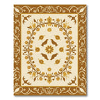 Earthy Brown Bird Floral Vine Rug