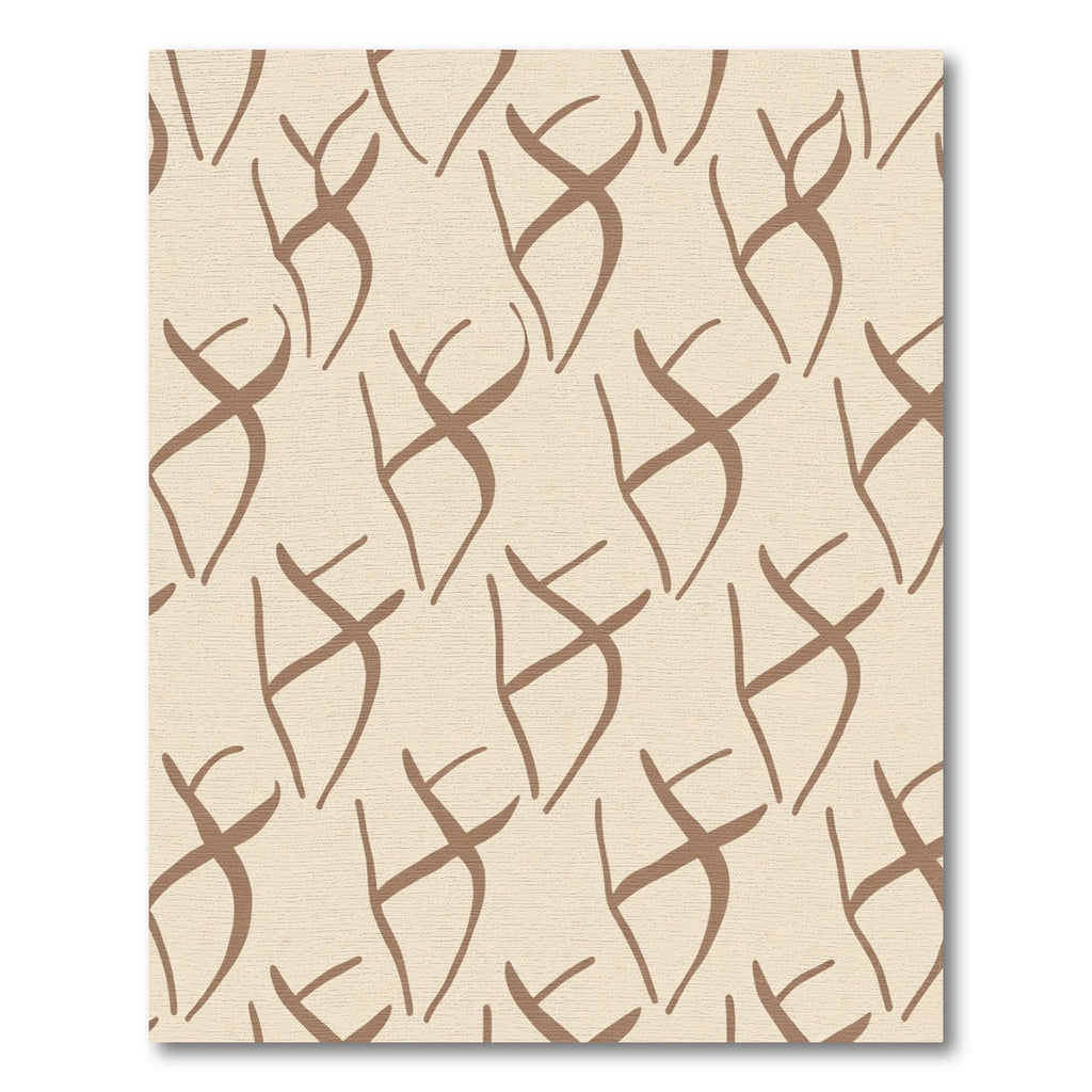 Minimalist Brown Abstract Swirl Rug