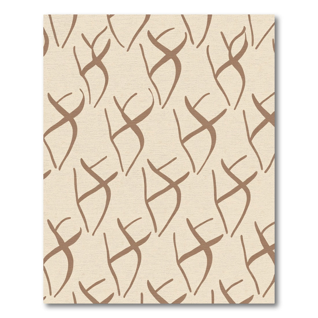 Minimalist Brown Abstract Swirl Rug